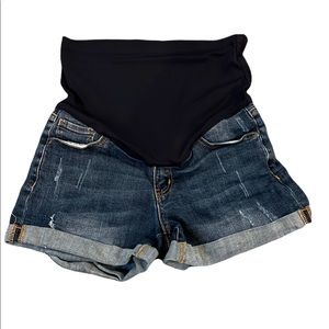 Pink Blush Maternity Jean Shorts